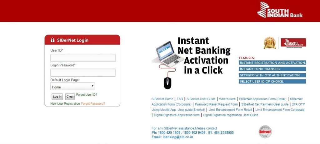 South Indian Bank Internet Banking Login and Reset