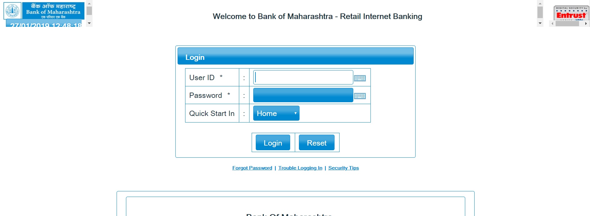 Bank of Maharashtra Online Banking Login