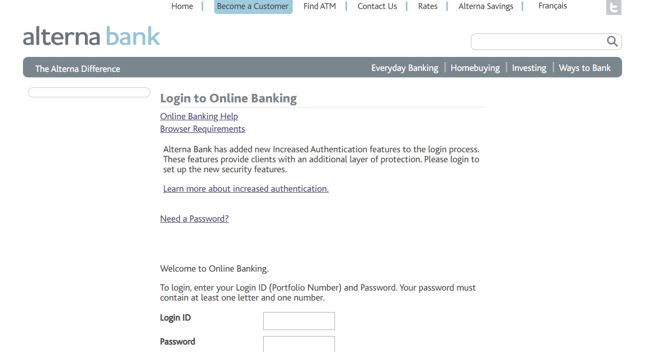 Alterna Bank Online Banking Login