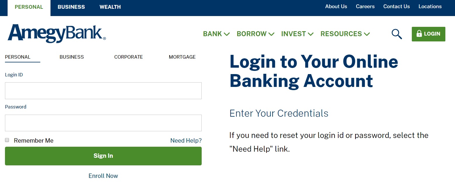Amegy Bank Login and Reset Password